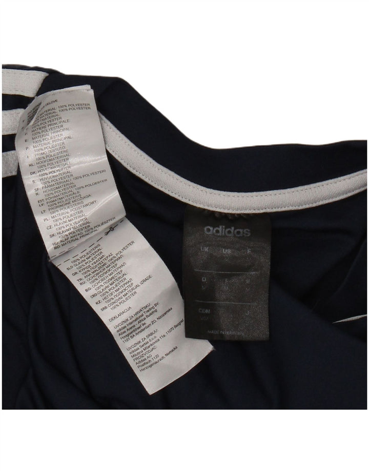 T-shirt Adidas Climalite da uomo Top medio in poliestere blu navy