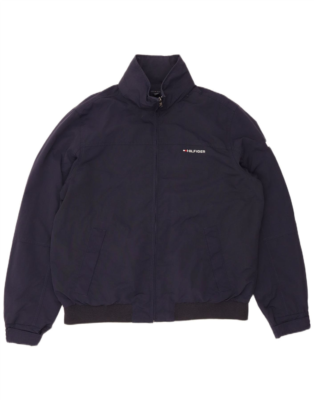 TOMMY HILFIGER Giubbotto bomber con cappuccio da uomo UK 38 Nylon blu navy medio