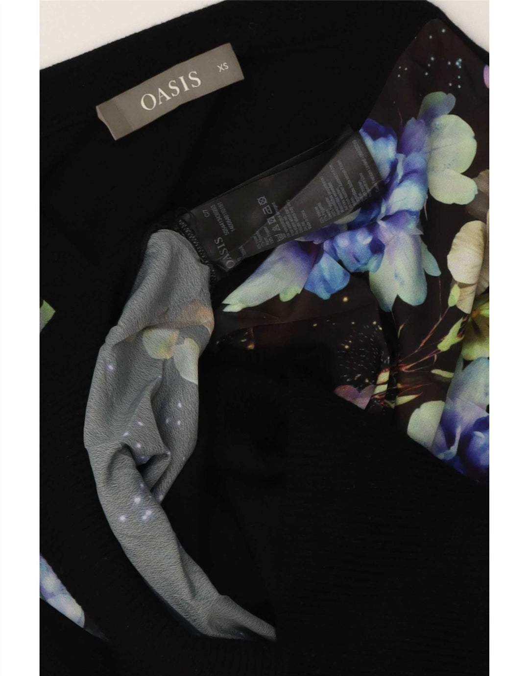 Camicetta oversize da donna Oasis Top UK 6 XS Viscosa floreale nera