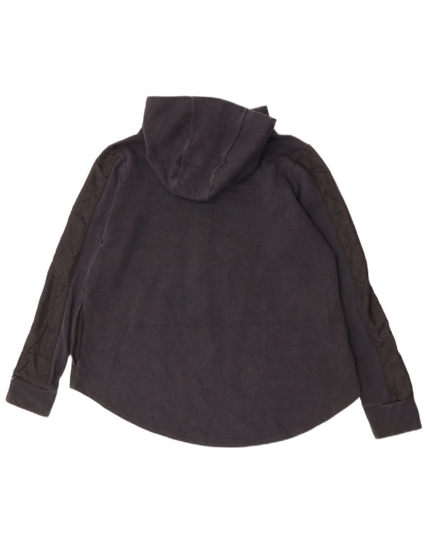 Felpa con cappuccio e zip da donna Nike UK 14 cotone nero medio