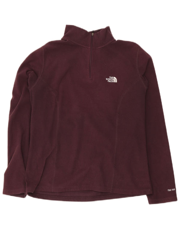 Maglione in pile da donna con collo e zip The North Face UK 14 Large Bordeaux Poliestere