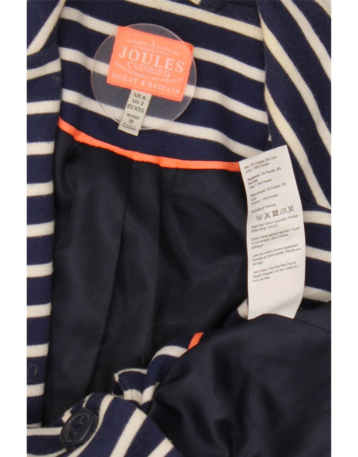Giacca blazer da donna a 1 bottone Joules UK 6 XS poliestere a righe blu navy
