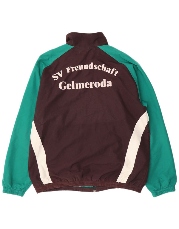 Giacca sportiva da uomo con grafica Puma, grande, in poliestere color block marrone