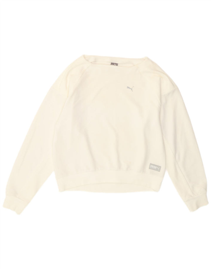 Felpa da donna vestibilità ampia Puma UK 10 piccola bianca