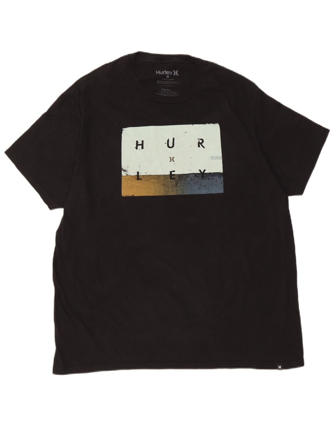 T-shirt grafica da uomo Hurley Top XL in cotone nero