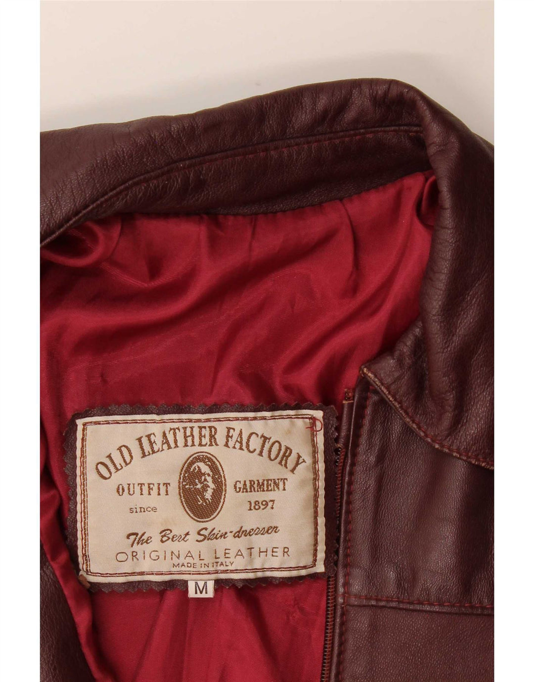 Giacca in pelle vintage da donna UK 14 Borgogna media