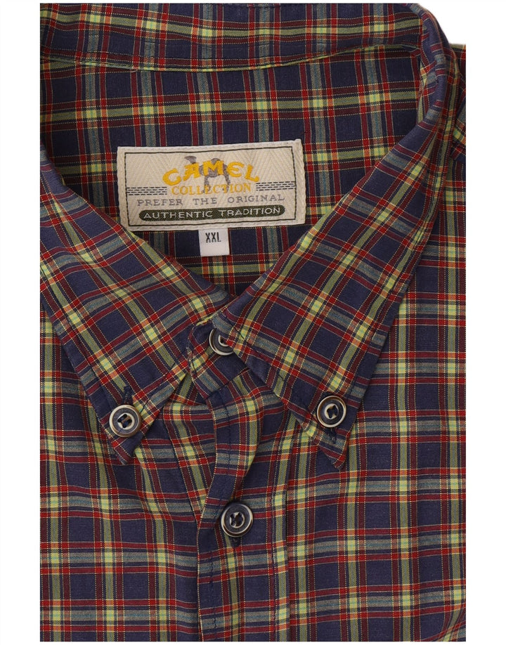 CAMEL ACTIVE Camicia da uomo 2XL Blu navy a quadri