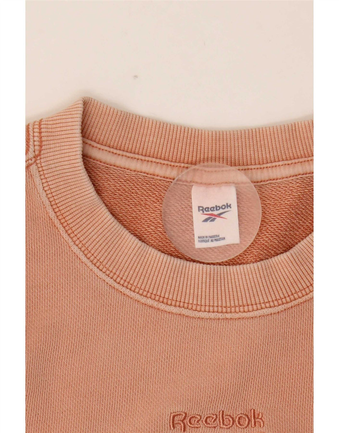 Felpa Reebok da uomo, maglione piccolo, cotone rosa