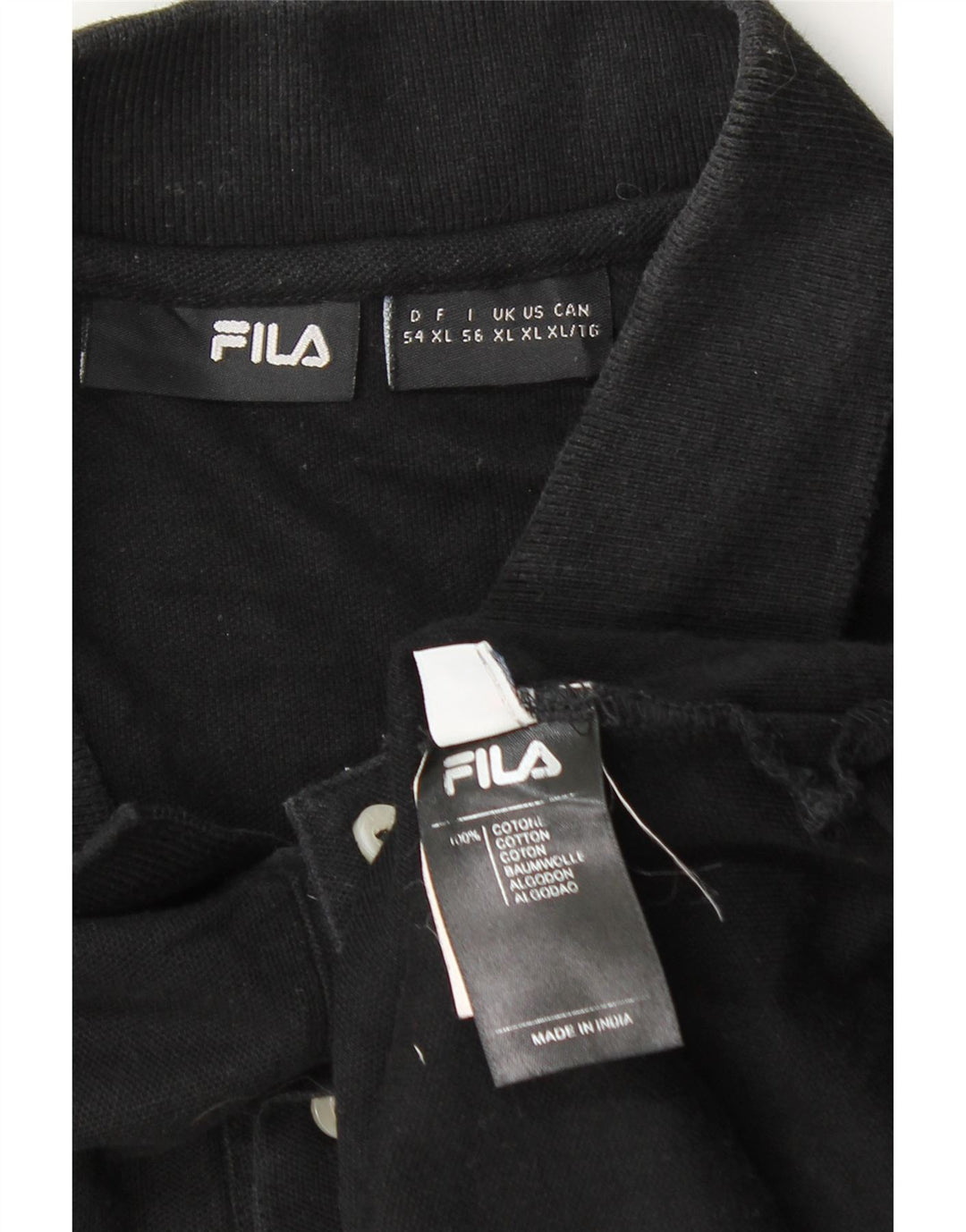 Polo da uomo FILA XL in cotone nero
