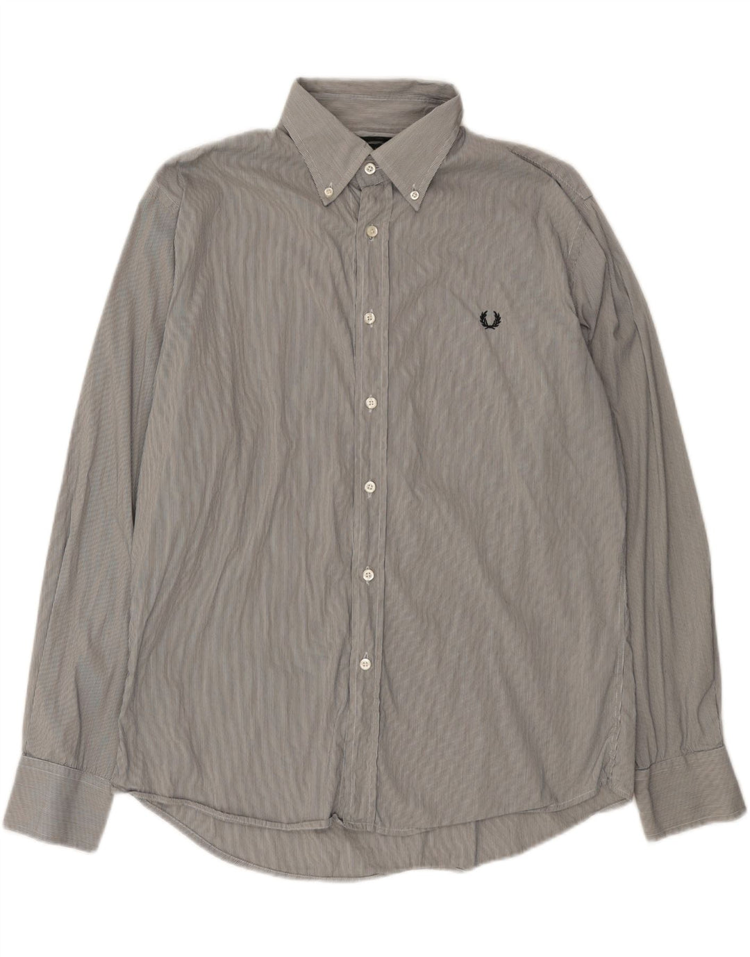 FRED PERRY Camicia slim fit da uomo XL in cotone gessato grigio