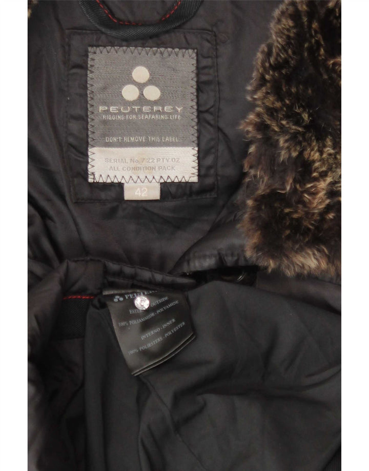 PEUTEREY Cappotto imbottito con cappuccio da uomo IT 42 Medio Nero