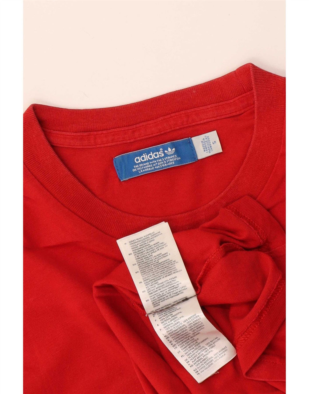 T-shirt grafica da uomo Adidas Top piccola in cotone rosso