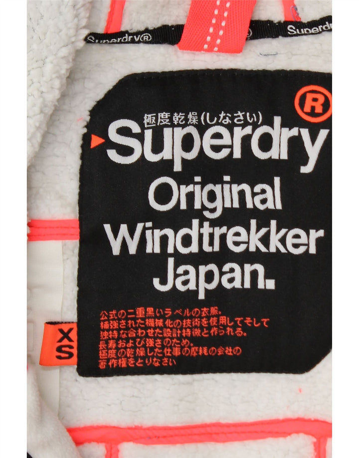 Giacca a vento Sherpa con cappuccio Windtrekker da donna SUPERDRY UK 6 XS Blu
