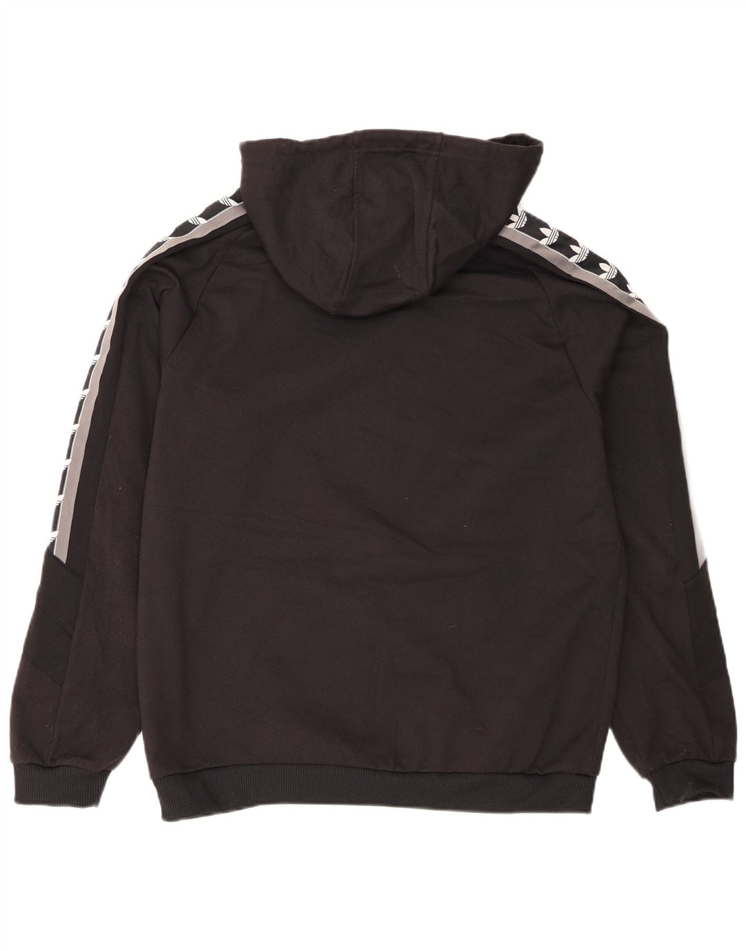 Maglione con cappuccio grafico da uomo Adidas, poliestere color block medio nero