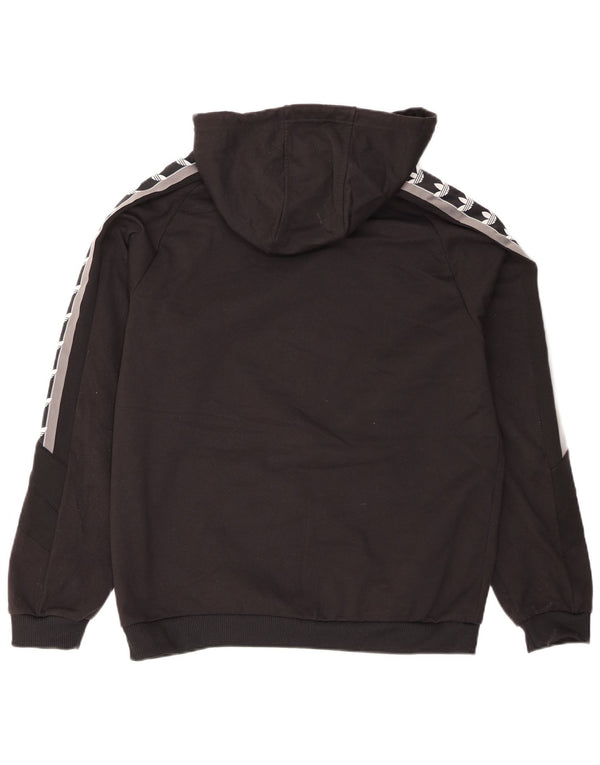 Maglione con cappuccio grafico da uomo Adidas, poliestere color block medio nero