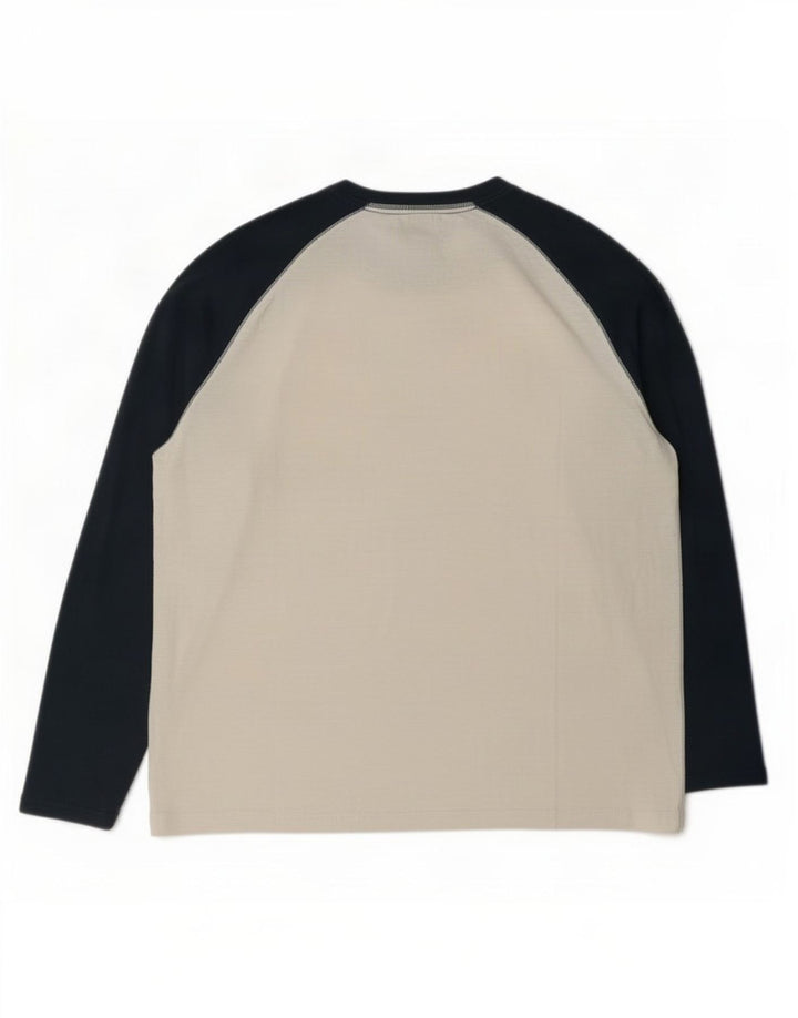 Fat Face Top da uomo a maniche lunghe XL bianco color block
