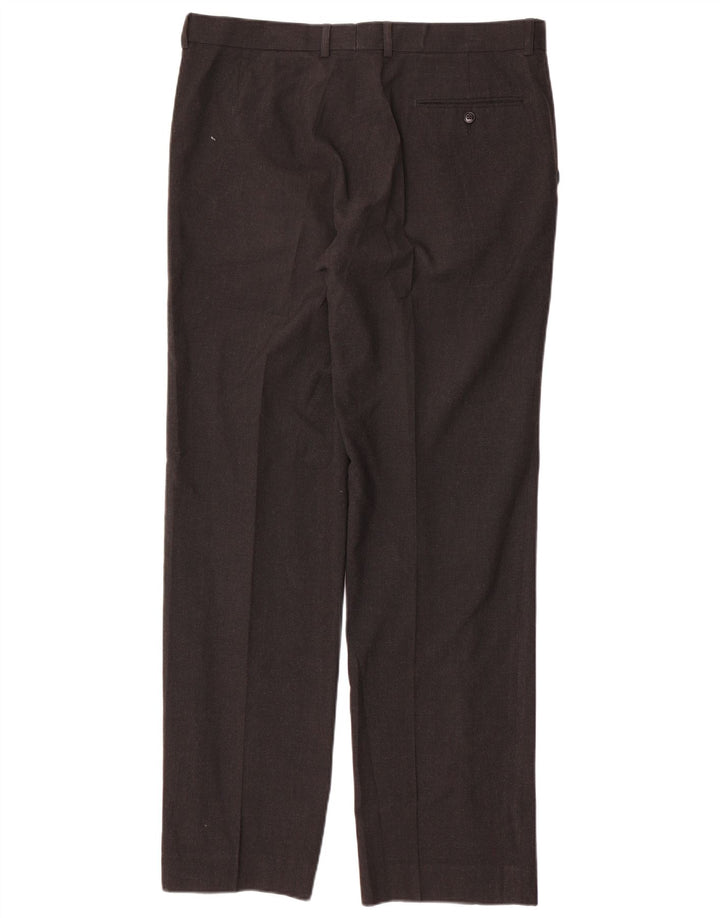 Pantaloni da abito dritti da uomo Marks & Spencer W36 L33 poliestere grigio