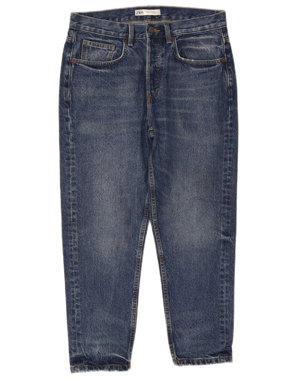 Jeans ZARA da uomo affusolati corti EU 40 medio W31 L25 blu