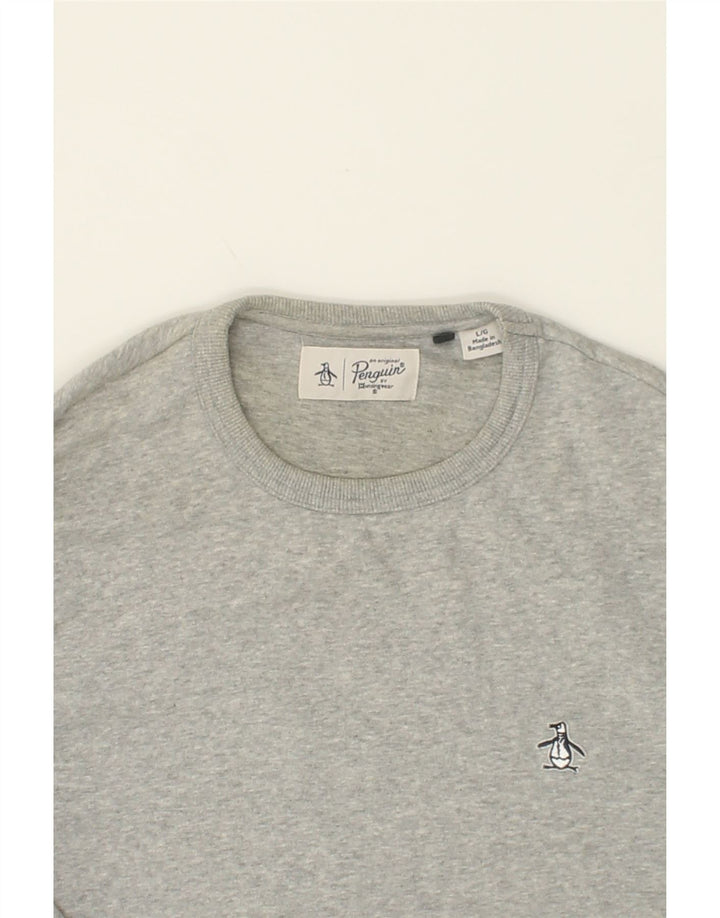 PINGUIN Felpa da uomo Maglione grande in cotone grigio