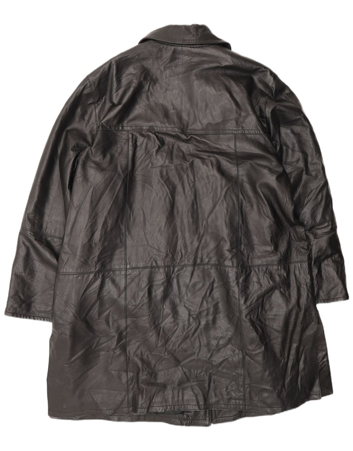 Cappotto oversize in pelle da donna ANTEPRIMA IT 52 2XL Nero