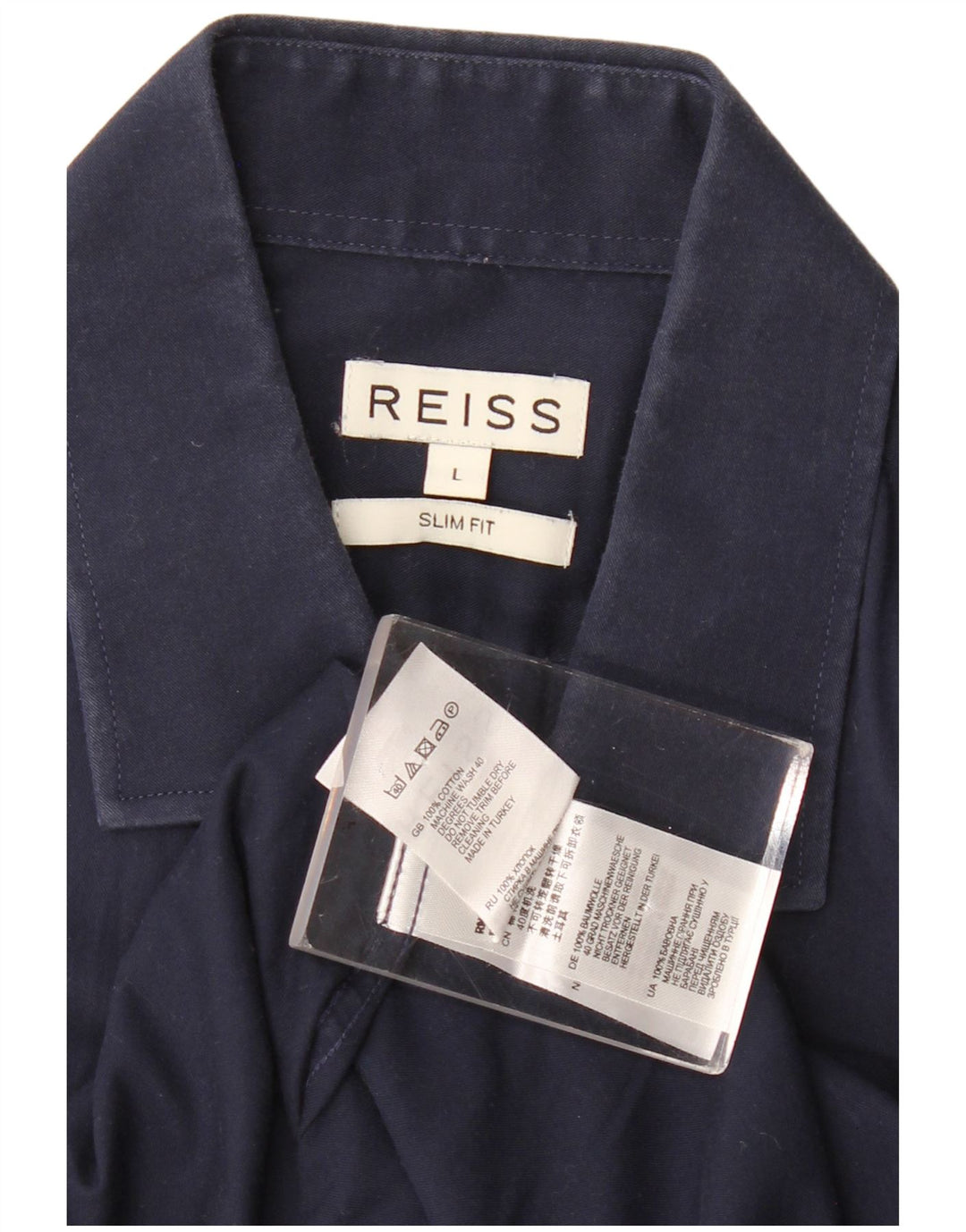 Camicia REISS da uomo slim fit grande in cotone blu navy