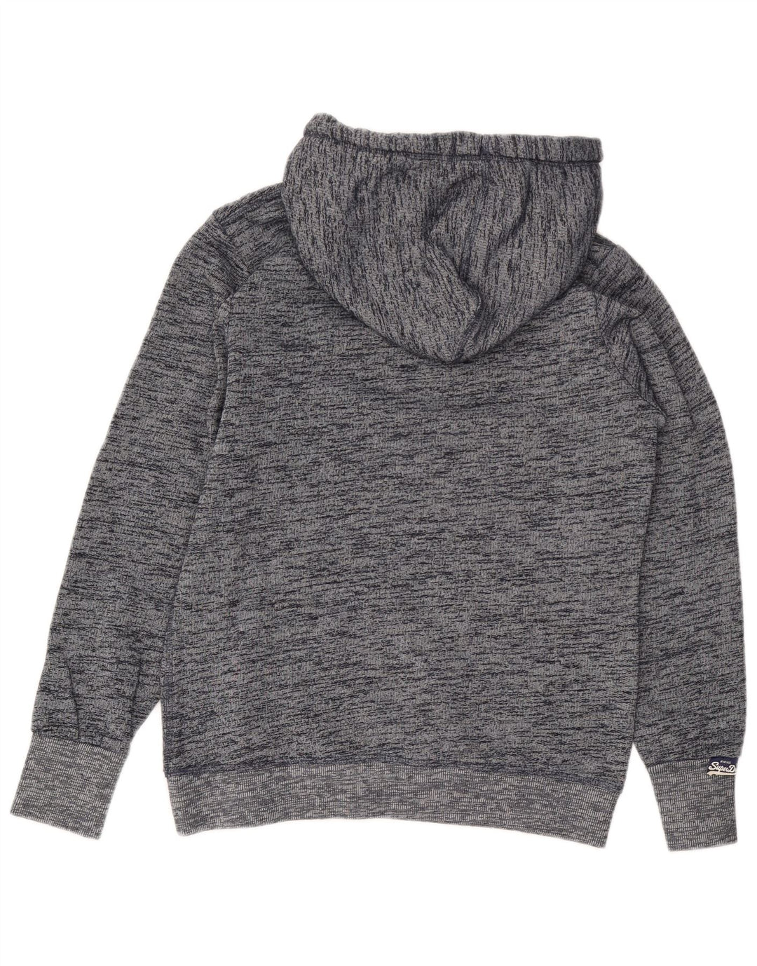 Felpa con cappuccio grafica da donna Superdry UK 12 cotone medio blu navy screziato