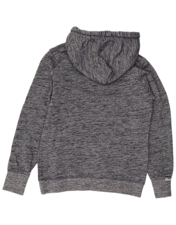 Felpa con cappuccio grafica da donna Superdry UK 12 cotone medio blu navy screziato