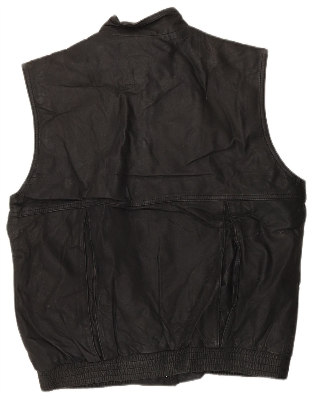 Gilet in pelle da uomo SAKS FIFTH AVENUE UK 36 piccolo in pelle nera