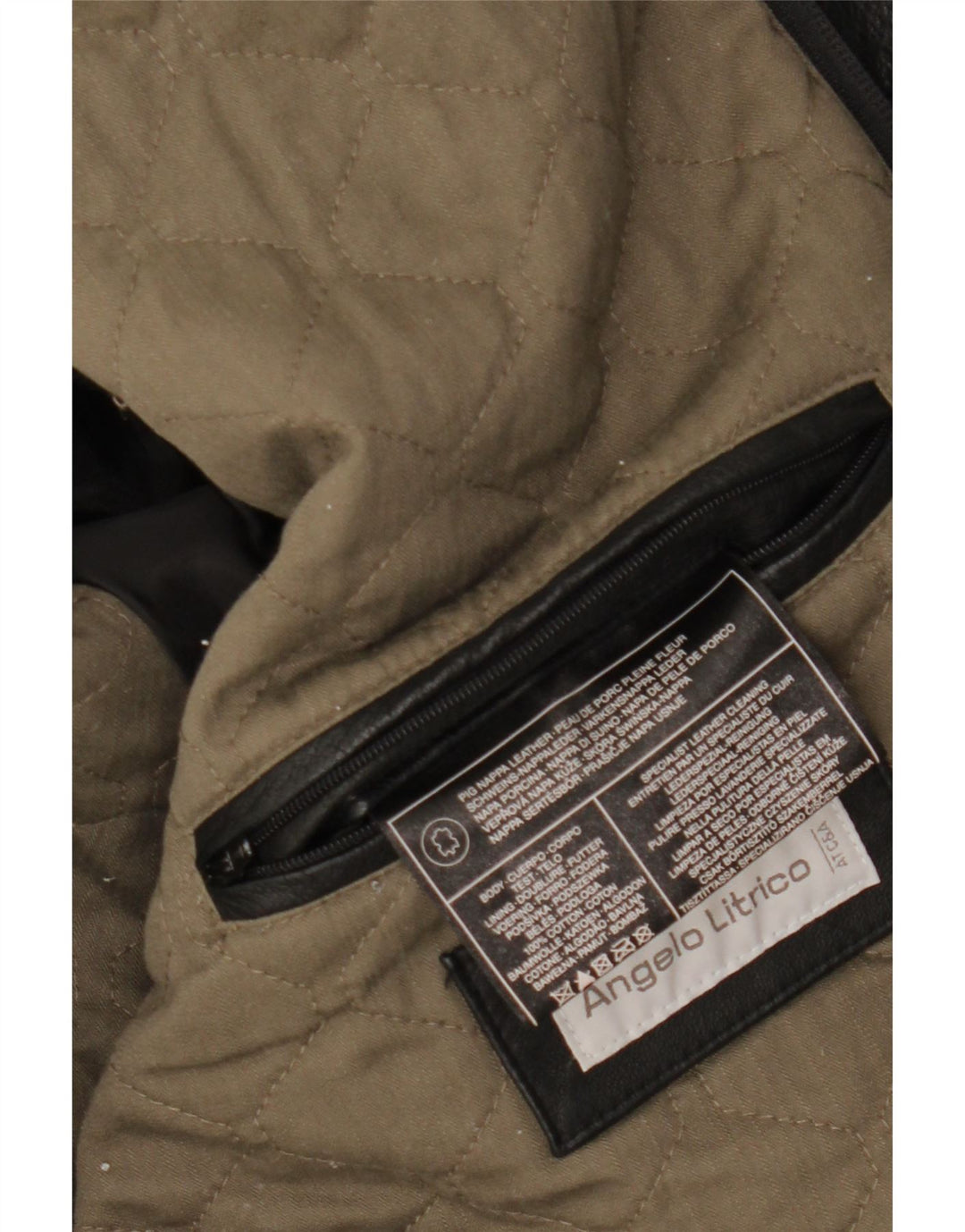 ANGELO LITRICO Giacca in pelle da uomo UK 42 XL Pelle nera