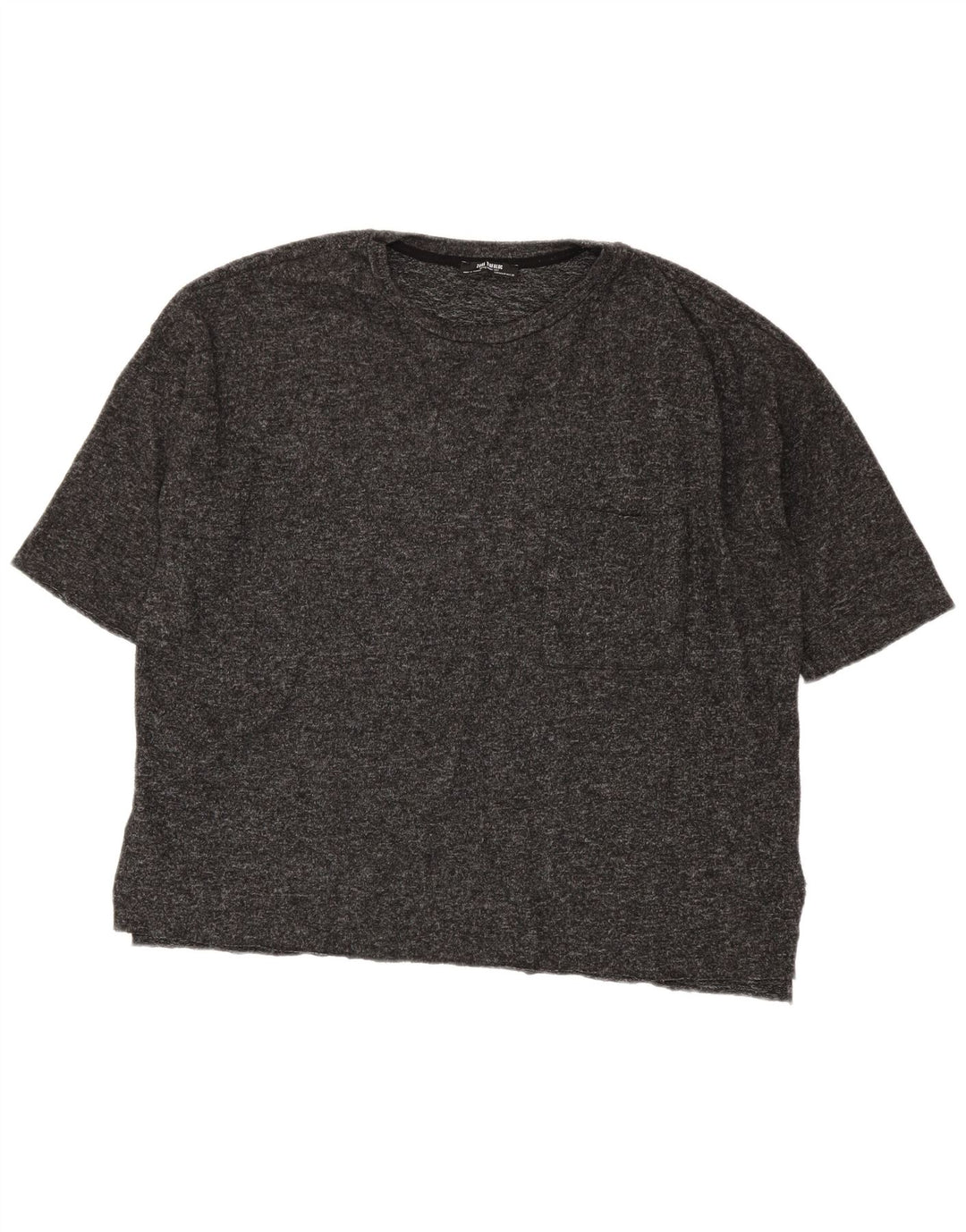 T-shirt oversize da donna Zara UK 14 Poliestere screziato grigio medio