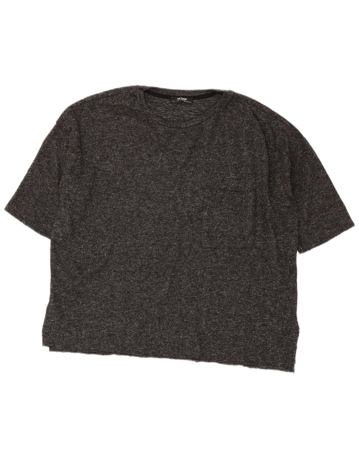 T-shirt oversize da donna Zara UK 14 Poliestere screziato grigio medio