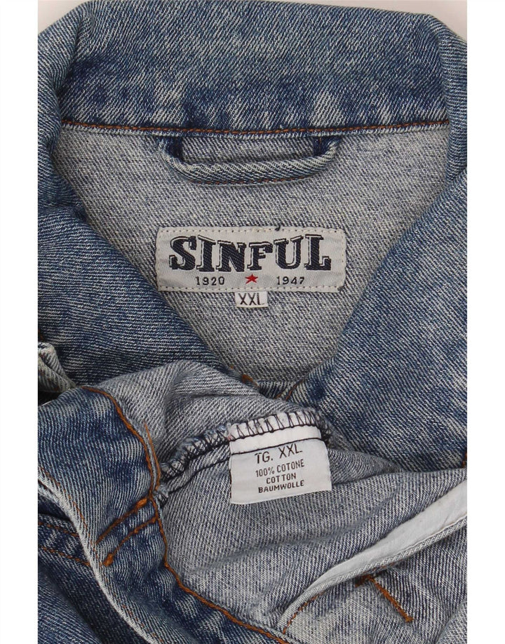 Giacca di jeans da uomo Sinful UK 44 2XL Cotone blu