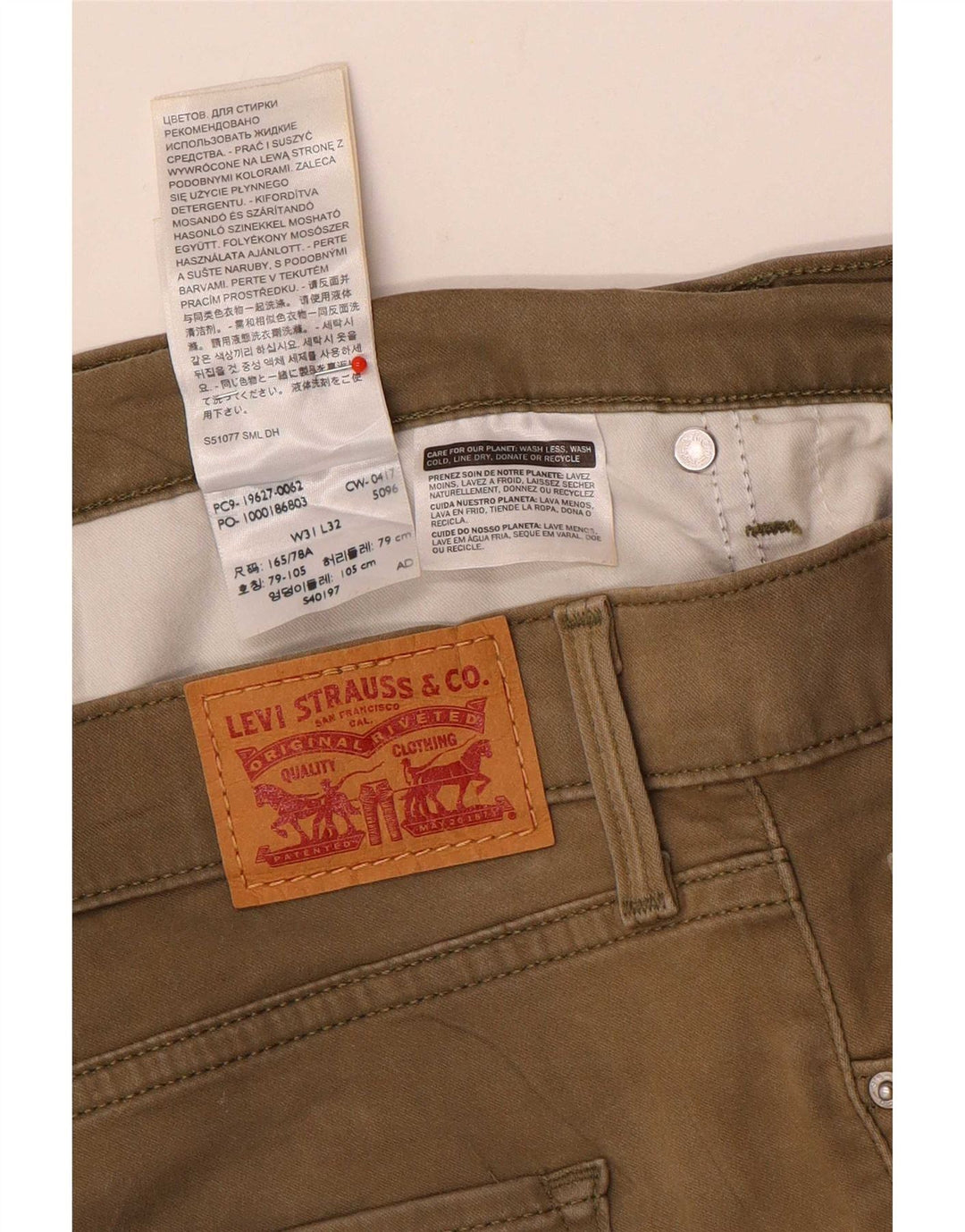 Levi's Uomo 312 Shaping Slim Jeans W31 L30 Cotone Beige
