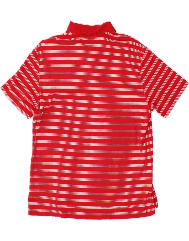 IZOD Mens Polo Shirt Medium Red Striped Vintage Izod and Second-Hand Izod from Messina Hembry 