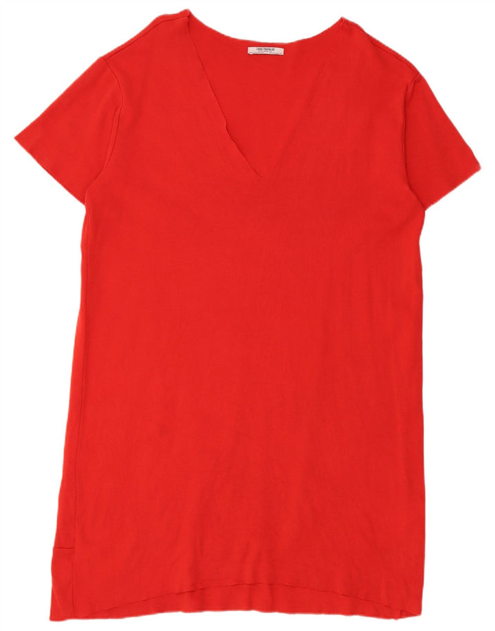 Abito a trapezio Trafaluc da donna Zara UK 14 cotone rosso medio