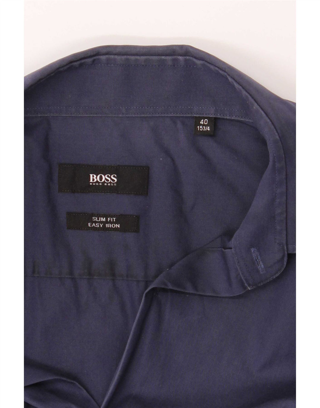 Camicia slim fit da uomo Hugo Boss taglia 40 15 3/4 medio blu navy
