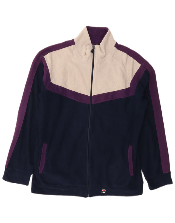 Giacca in pile da uomo Fila UK 40 Large Blu Navy Colourblock