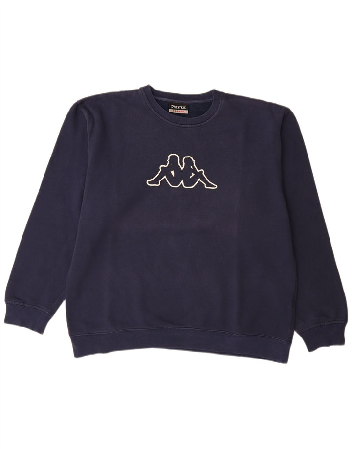 Felpa grafica da uomo Kappa Jumper XL blu navy in cotone