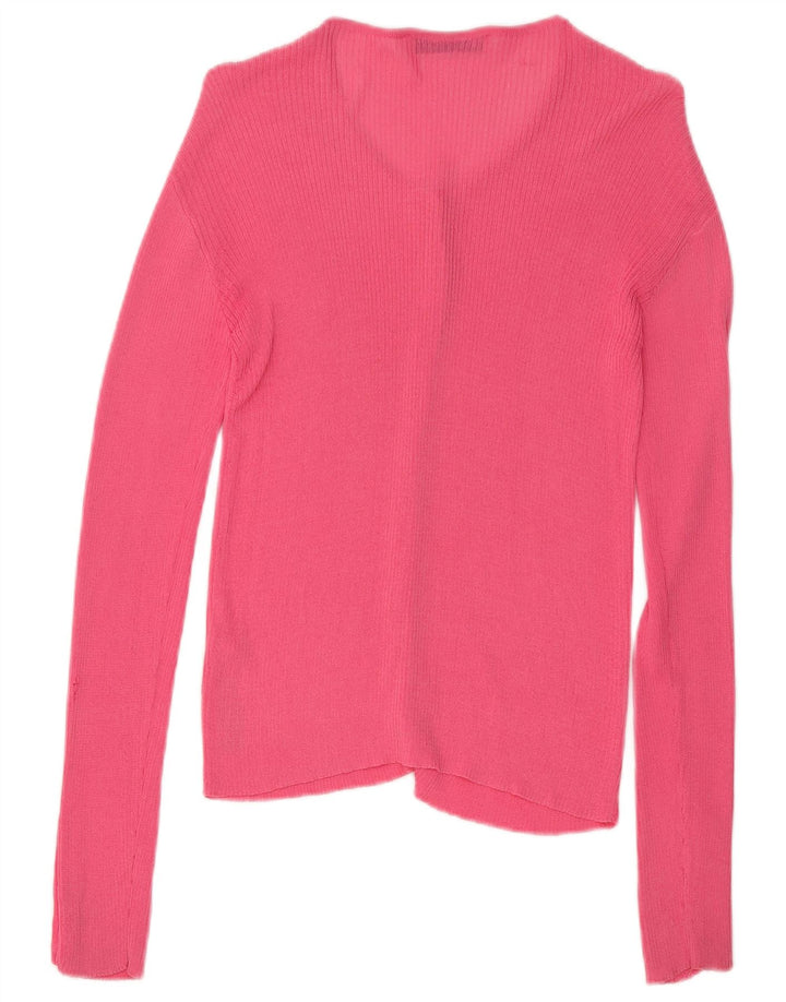 Maglione cardigan da donna Zara UK 14 Viscosa rosa medio