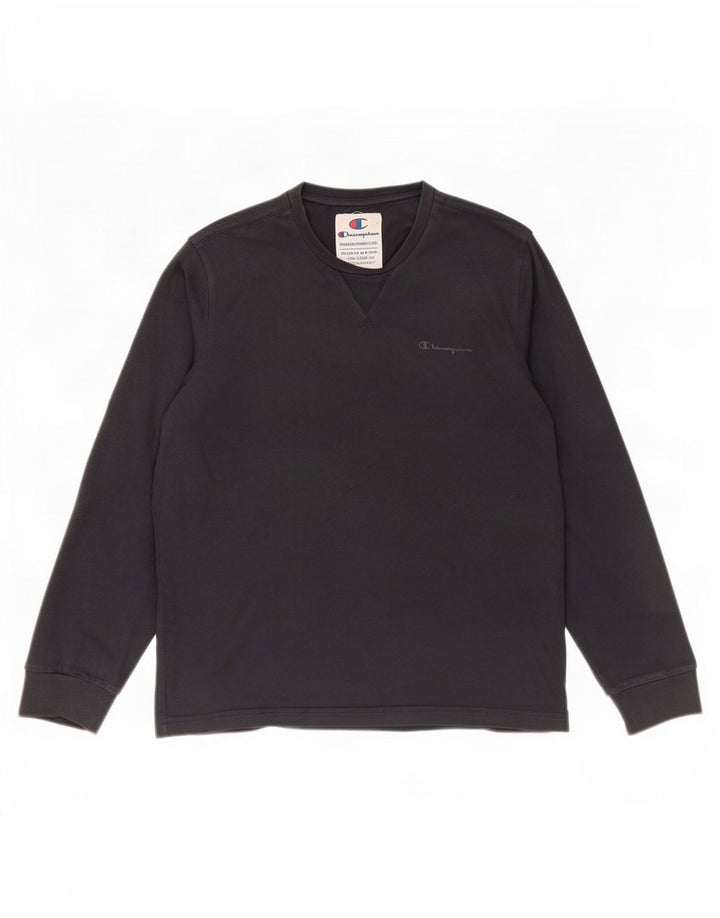 Top da uomo Champion a maniche lunghe in cotone blu navy medio