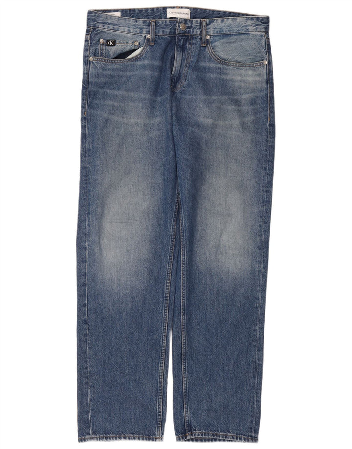 Jeans dritti da uomo Calvin Klein W33 L31 cotone blu