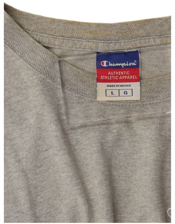 T-shirt da uomo CHAMPION Top grande in cotone chiazzato grigio