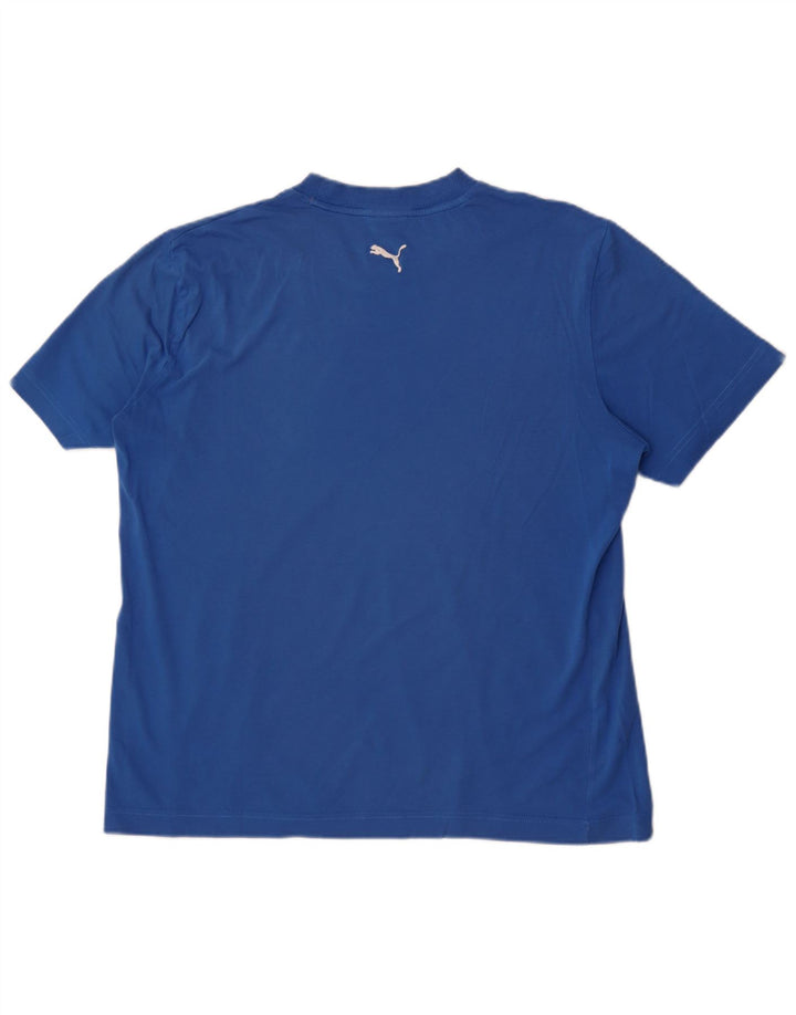 T-shirt grafica da uomo Puma grande in cotone blu