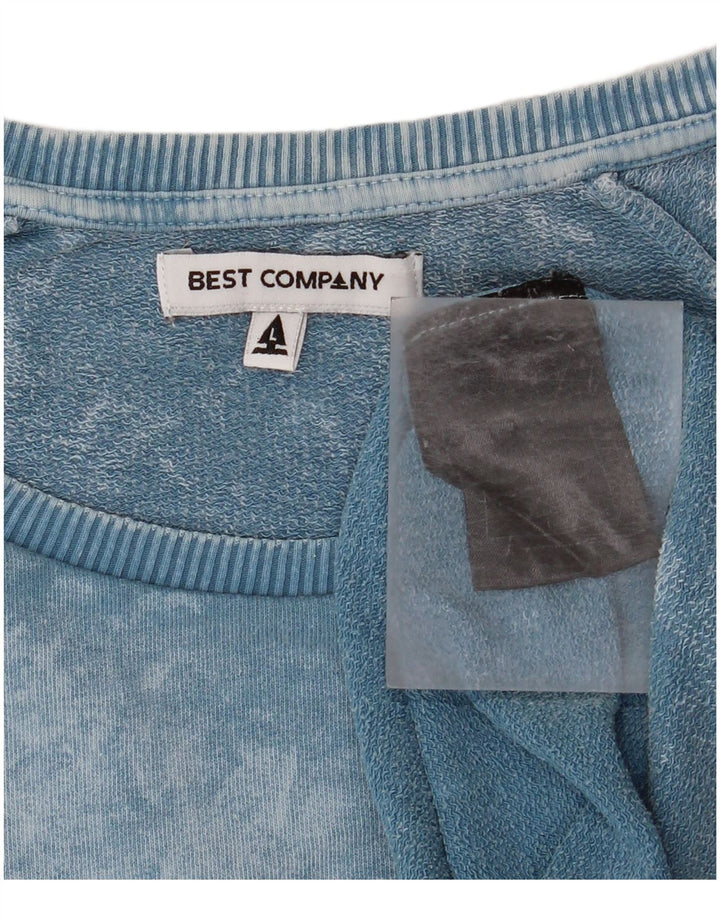 Best Company Felpa grafica da uomo Maglione grande blu in cotone tie dye