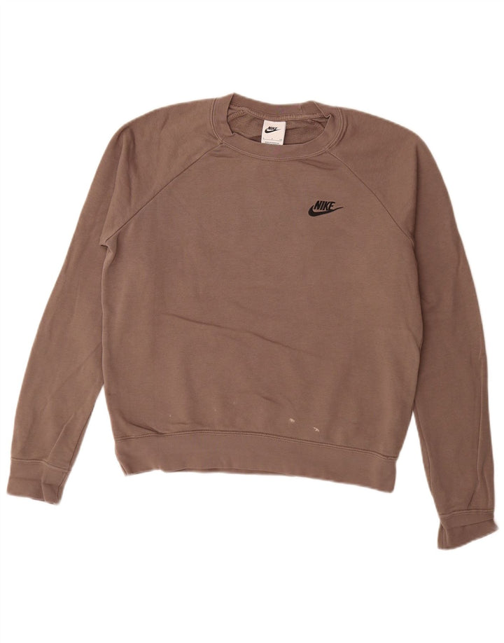 Felpa oversize da donna Nike UK 10 piccola in cotone marrone