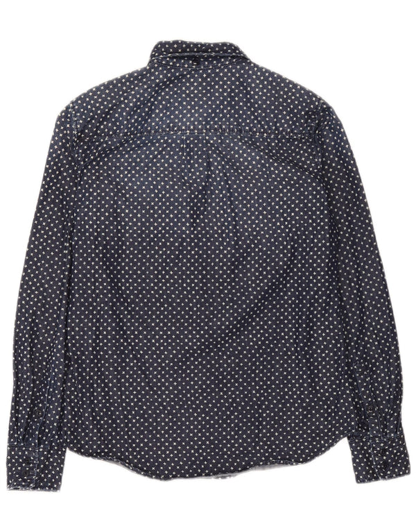 J. Crew Camicia in denim oversize da donna con motivo astratto US 2 XS Blu navy