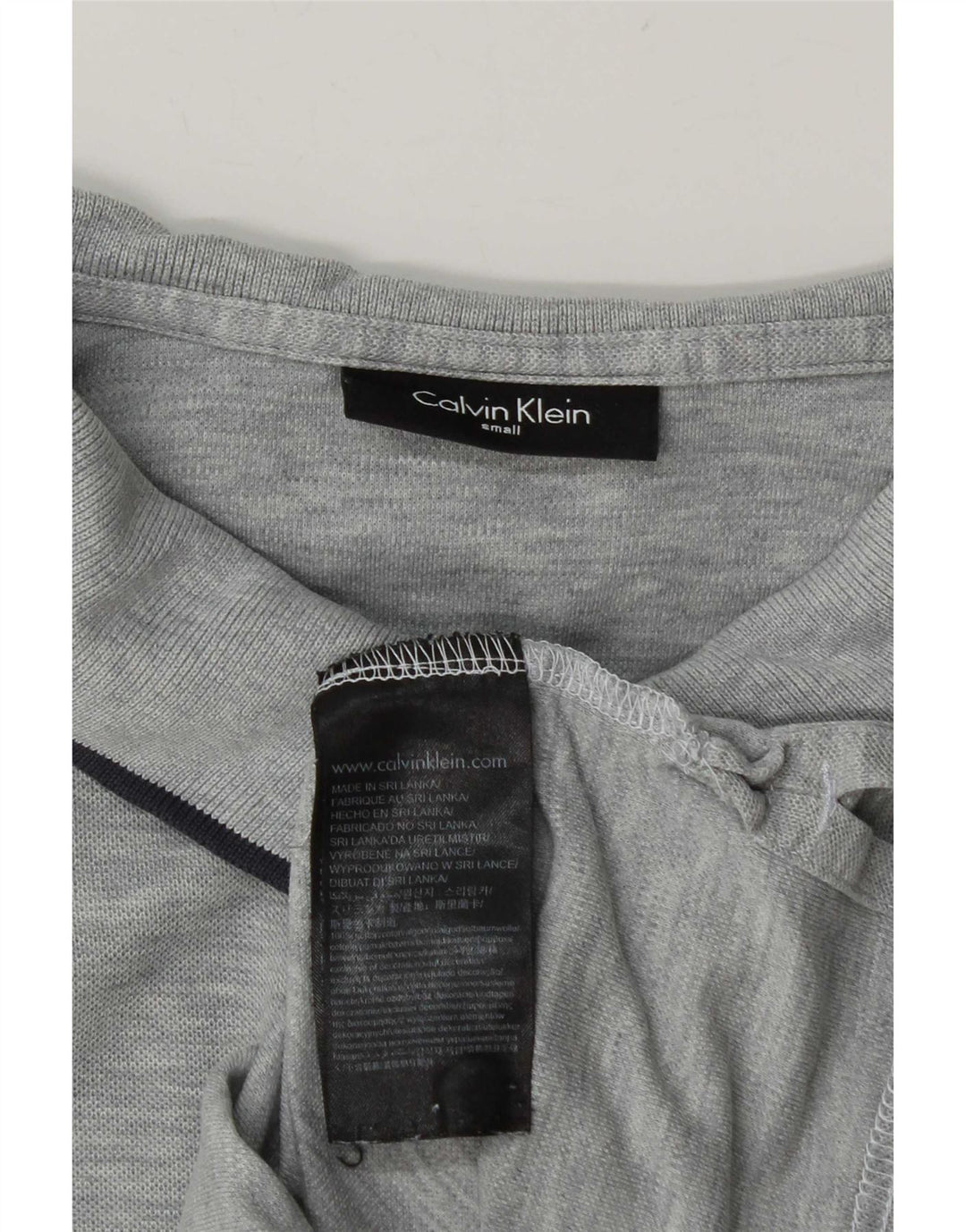 Polo da uomo Calvin Klein piccola in cotone screziato grigio