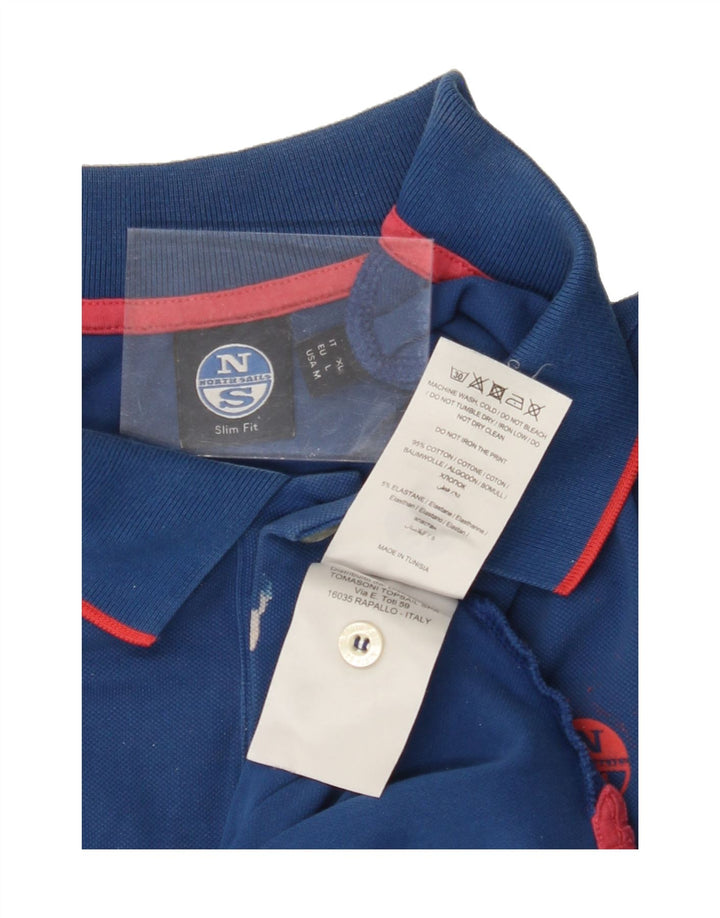 NORTH SAILS Mens Slim Fit Polo Shirt Medium Blue Cotton Vintage North Sails and Second-Hand North Sails from Messina Hembry 
