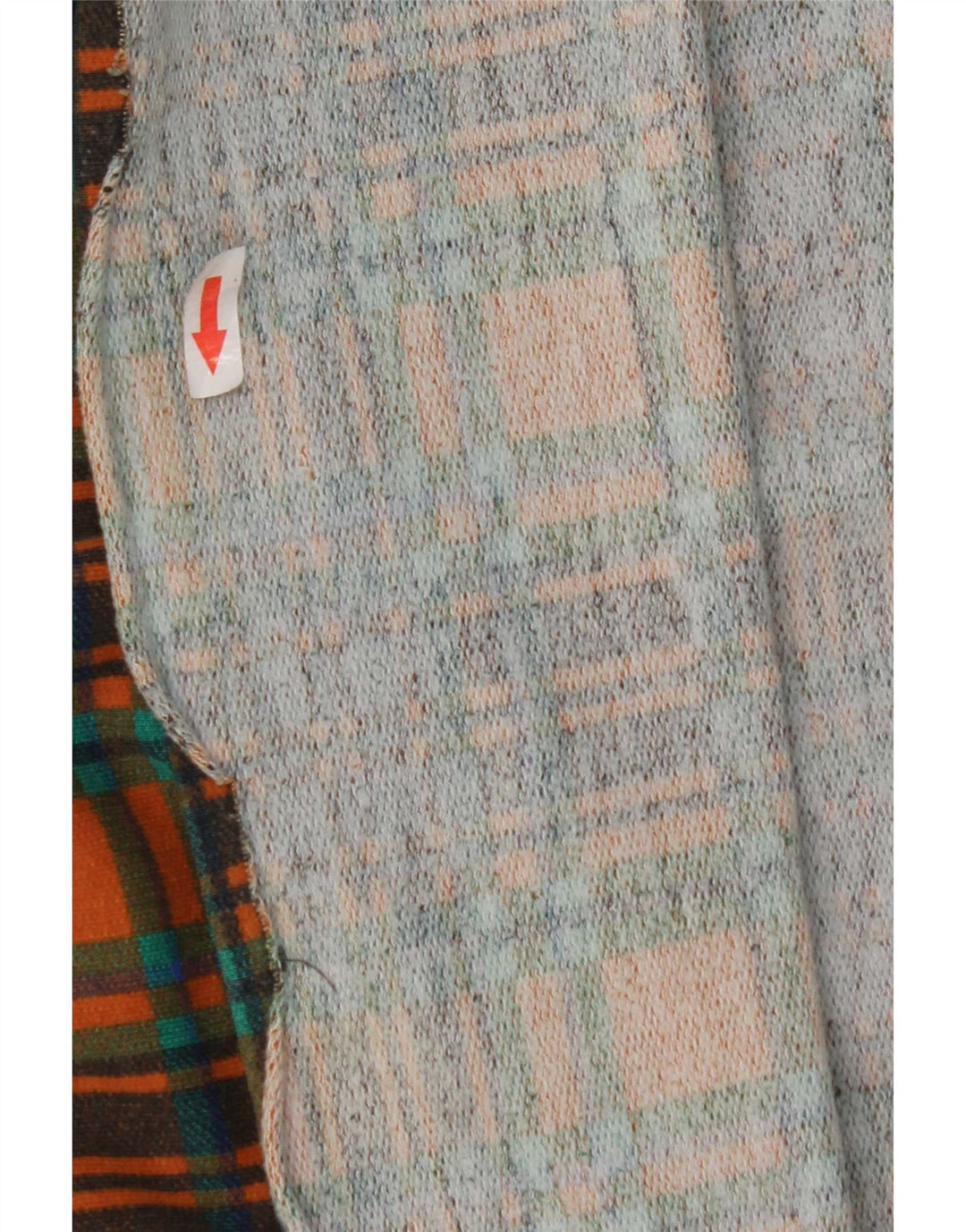Felpa vintage da uomo con collo alto, maglione XL, motivo a quadri arancioni