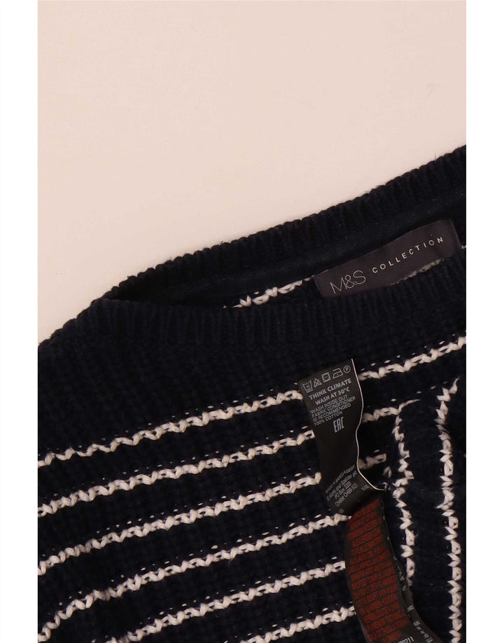 Maglione maglione con scollo a barca da donna Marks & Spencer UK 14 blu navy medio
